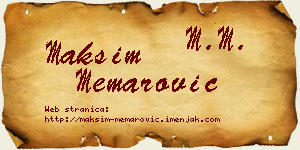 Maksim Memarović vizit kartica